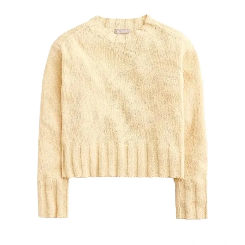 J. Crew Wide Rib Crewneck Sweater in Ivory Size Medium. NWT